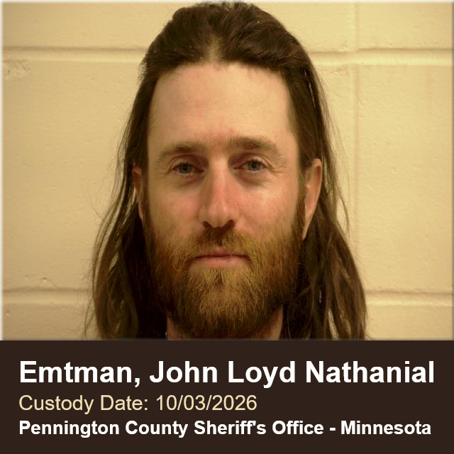 John Loyd Nathanial Emtman Pennington County Jail booking photo