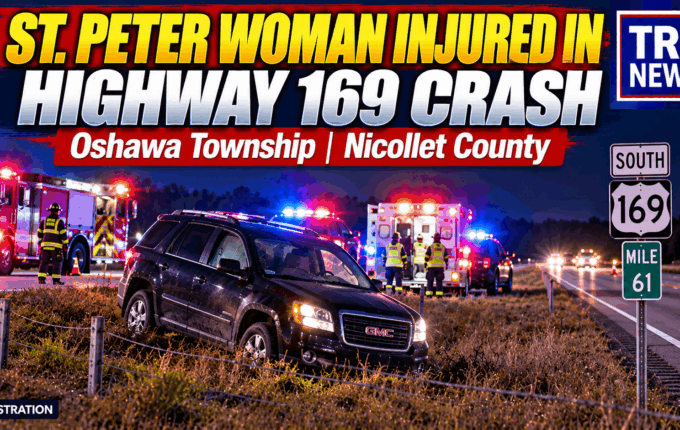 GMC Acadia crash on Highway 169 in Oshawa Township, Nicollet County