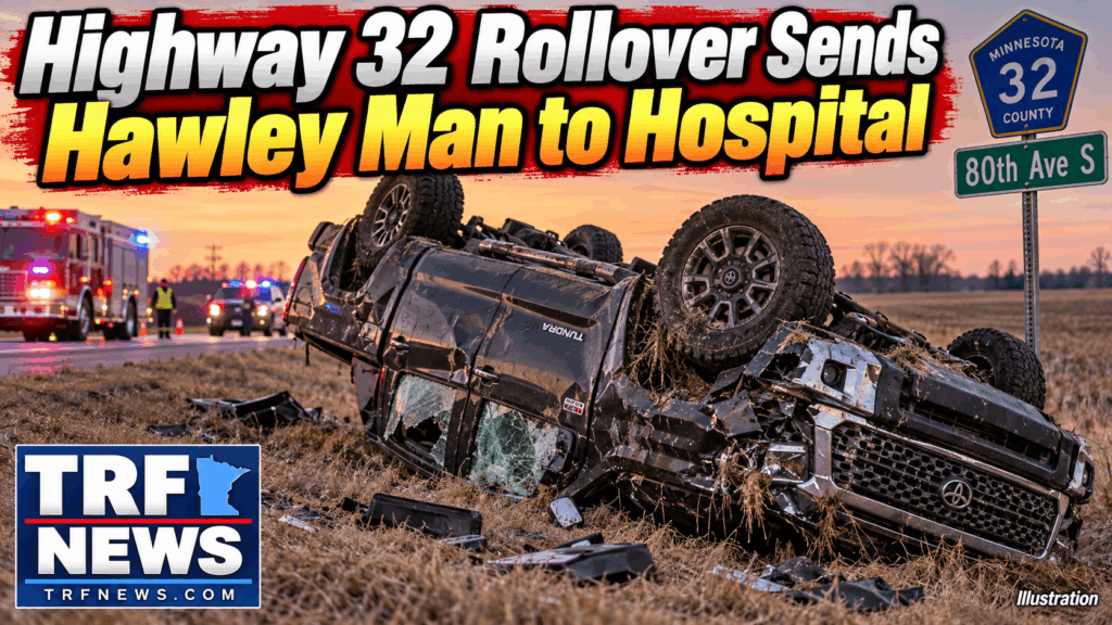 Hawley Man Injured After Pickup Rolls on Highway 32