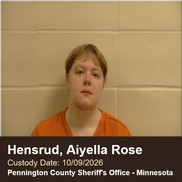 Aiyella Rose Hensrud - Pennington County Jail booking photo