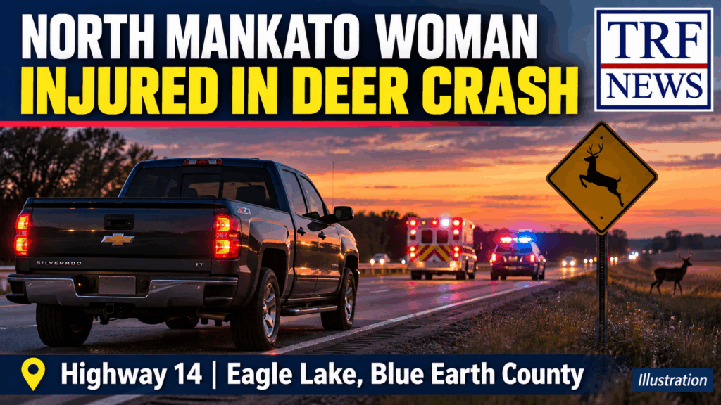 Highway 14 deer collision near Eagle Lake in Blue Earth County
