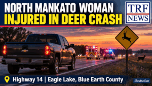 Highway 14 deer collision near Eagle Lake in Blue Earth County