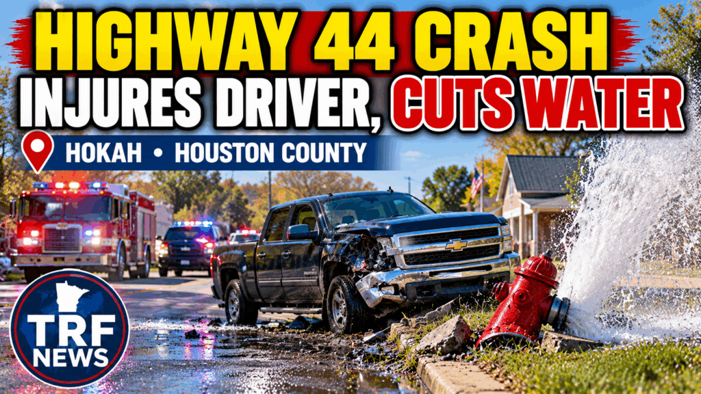 Hokah Highway 44 Crash Injures Driver, Disrupts Water