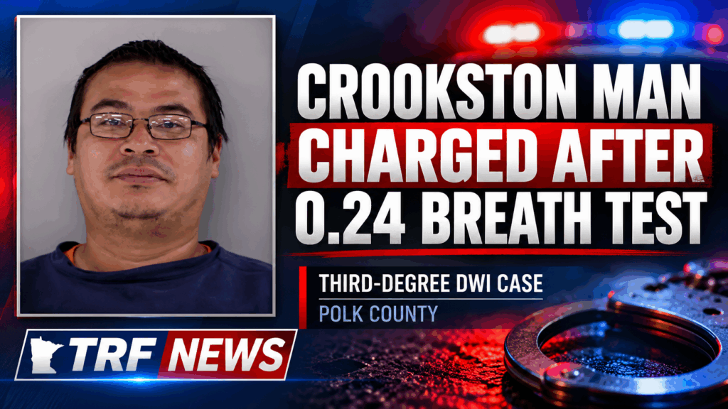 Crookston Man Charged With DWI After 0.24 Breath Test