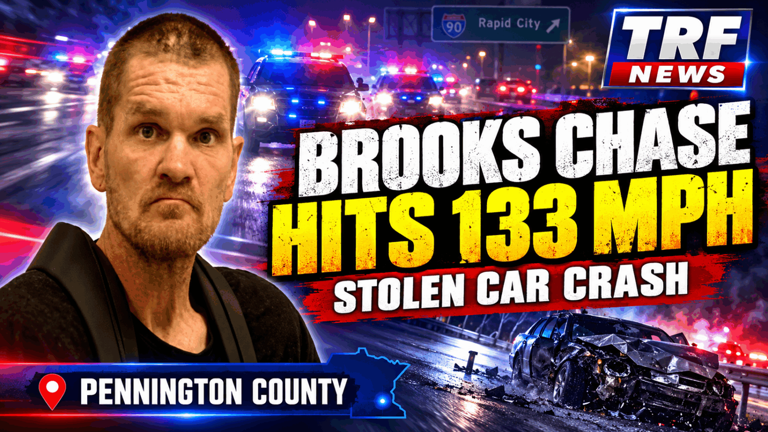 Brooks Chase Ends in Crash, Man Faces Felonies