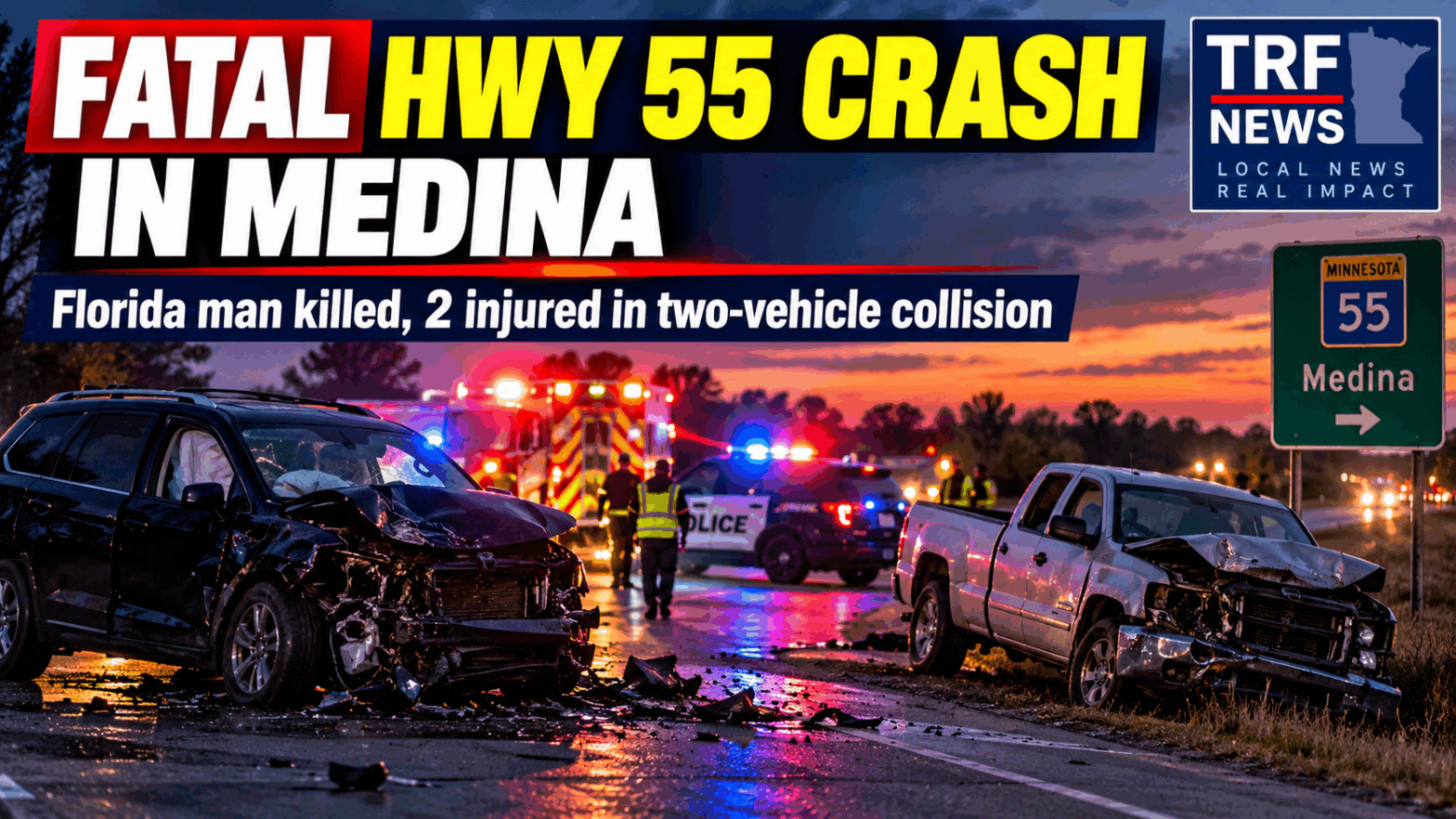 Medina Crash Kills Florida Man, Injures Two