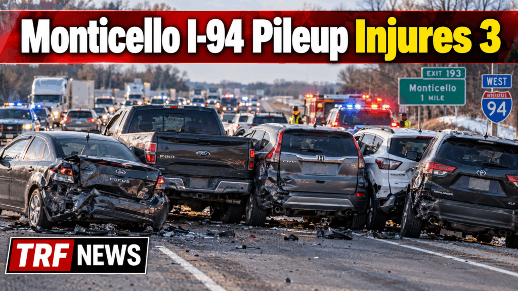 Monticello: 5-Vehicle I-94 Crash Injures 3