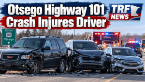 Otsego: 3-Vehicle Highway 101 Crash Injures Driver