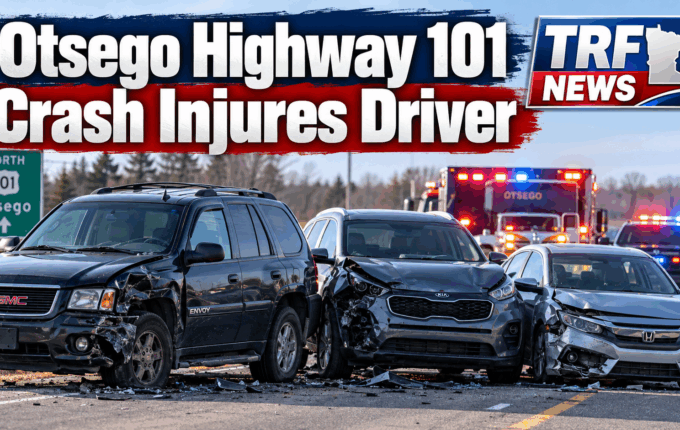 Otsego: 3-Vehicle Highway 101 Crash Injures Driver