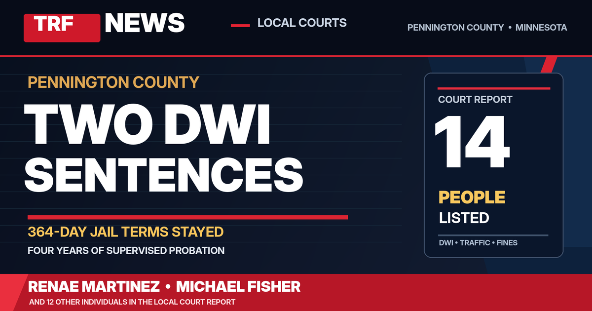 Pennington County Court Report: DWI and Traffic Cases