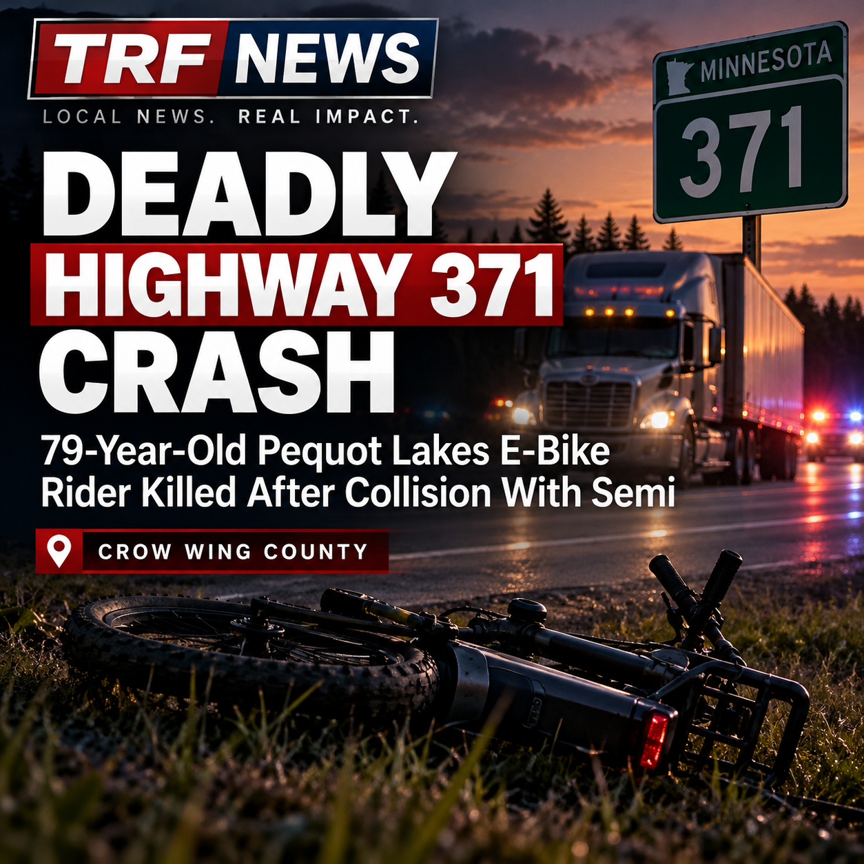 Pequot Lakes Man, 79, Killed in E-Bike, Semi Crash