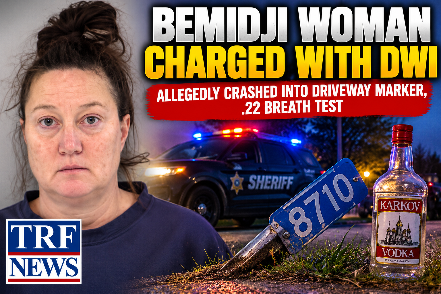 Bemidji Woman Charged After Crash, .22 DWI Test