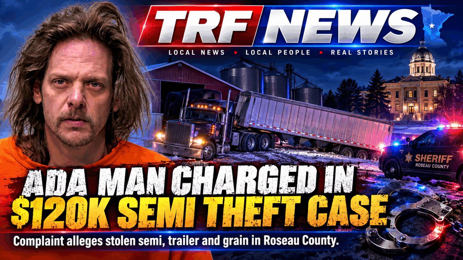 Ada Man Charged in Roseau County Semi Theft