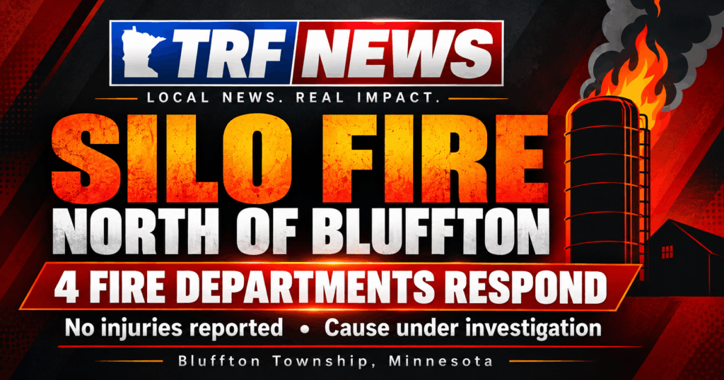 Silo Fire North of Bluffton; No Injuries Reported