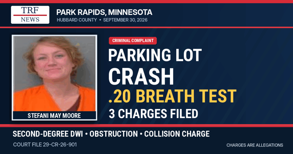Park Rapids Woman Charged After Crash, .20 Breath Test