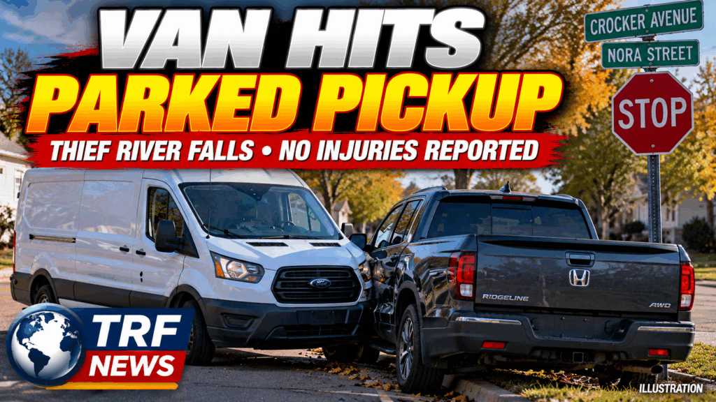 Thief River Falls: Van Hits Parked Pickup Near Stop Sign