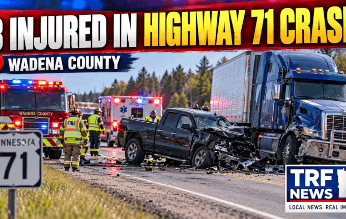 Three people were injured Thursday morning when a semi-truck and pickup collided on Highway 71 near Wadena.