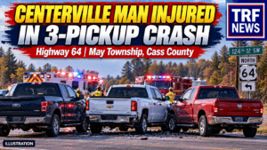 Three-pickup collision on Highway 64 near 124th Street Southwest in May Township