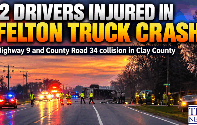 Two truck drivers were injured Friday morning