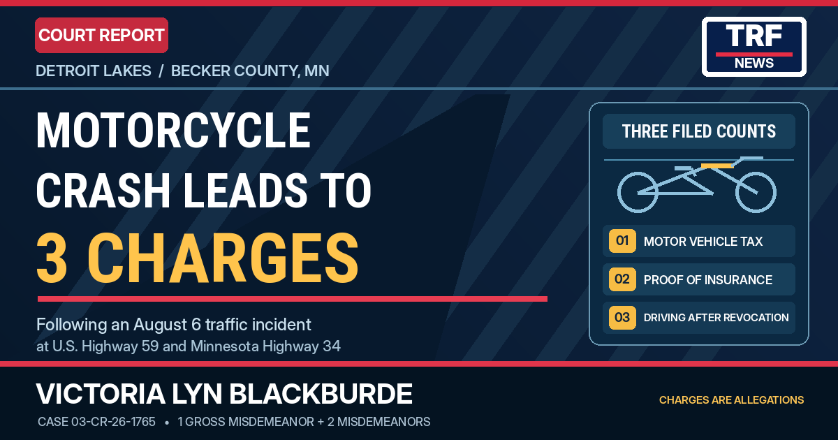 Detroit Lakes Motorcycle Crash Leads to 3 Charges