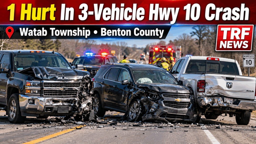 Watab Township: 3-Vehicle Highway 10 Crash Injures 1