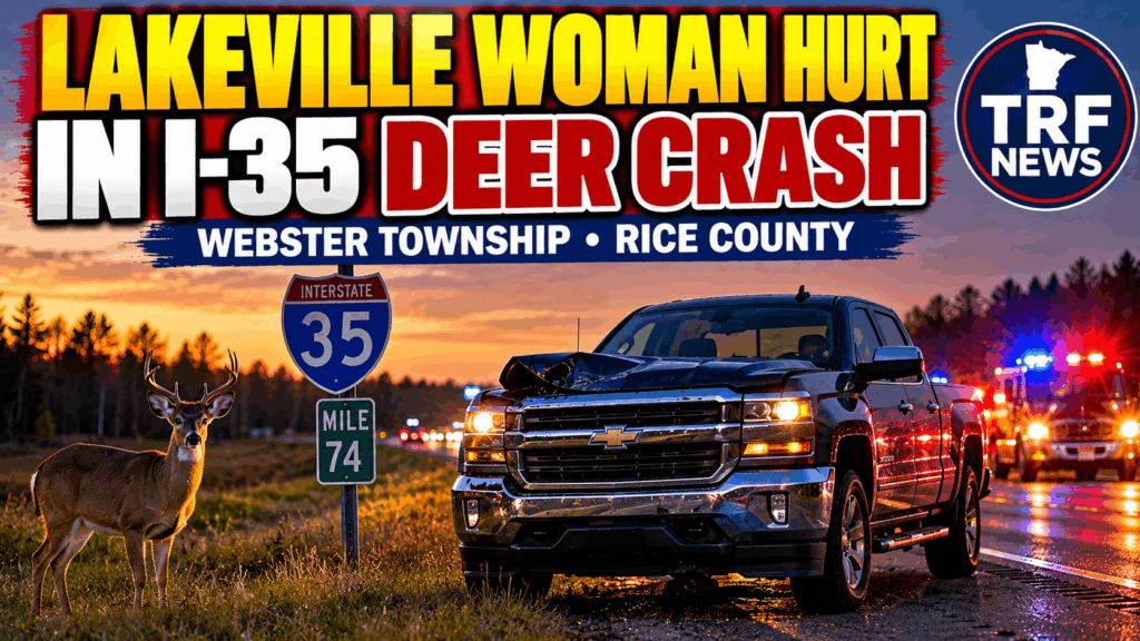 Webster Township: I-35 Deer Crash Injures Woman