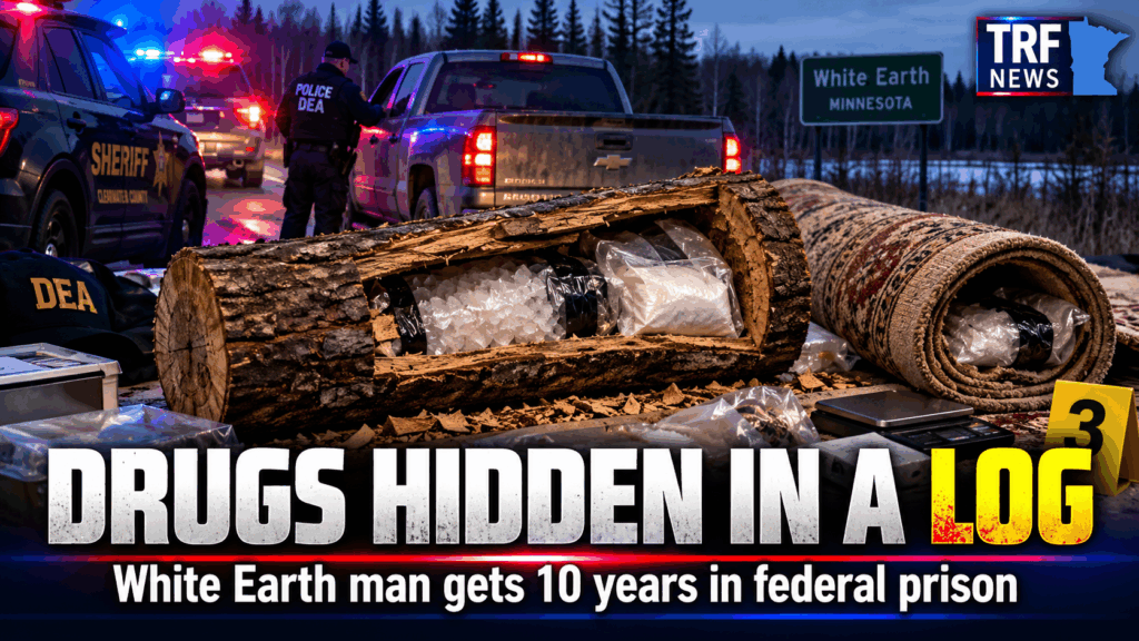 White Earth Man Gets 10 Years; Drugs Hidden in Log
